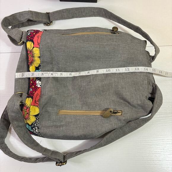 Kasite Gray Backpack with Funky Embroidery  and Flowers main image 4
